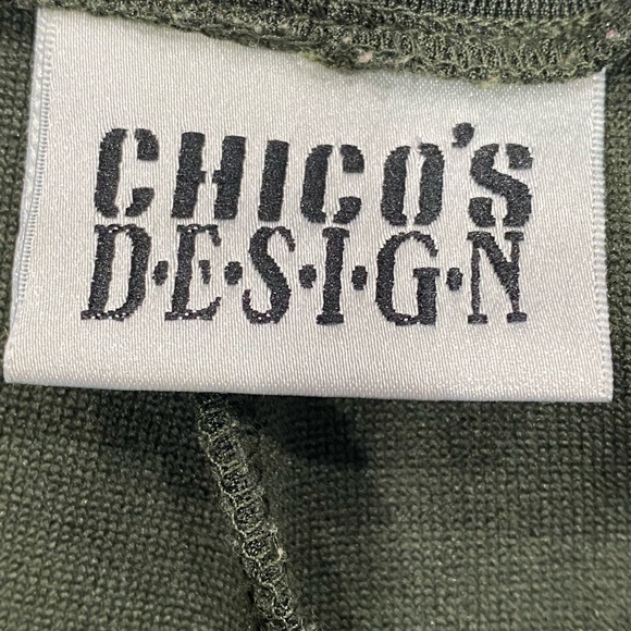 Chico’s Design Pull Up Pants Dark Green High Rise Straight Leg size 2 - Picture 7 of 9